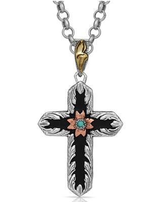 Montana Silversmiths Women's Antiqued Two-Tone Radiating Cross Necklace