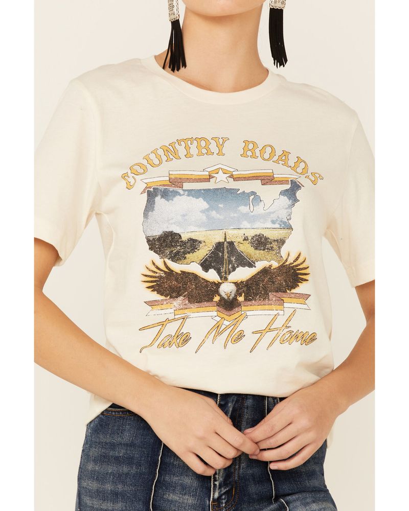 American Highway Women's Short Sleeve Natural Country Roads Take Me Home T-Shirt
