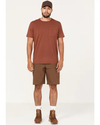 Brothers & Sons Men's Stretch Ripstop Brown Slim Straight Cargo Shorts