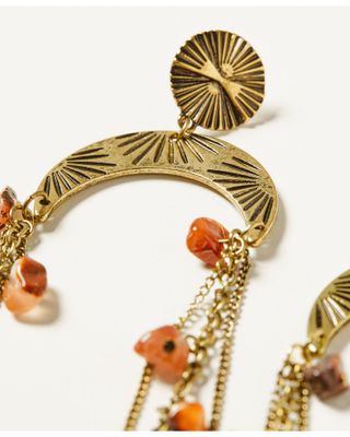 Shyanne Women's Gold Dangle Crescent Earrings