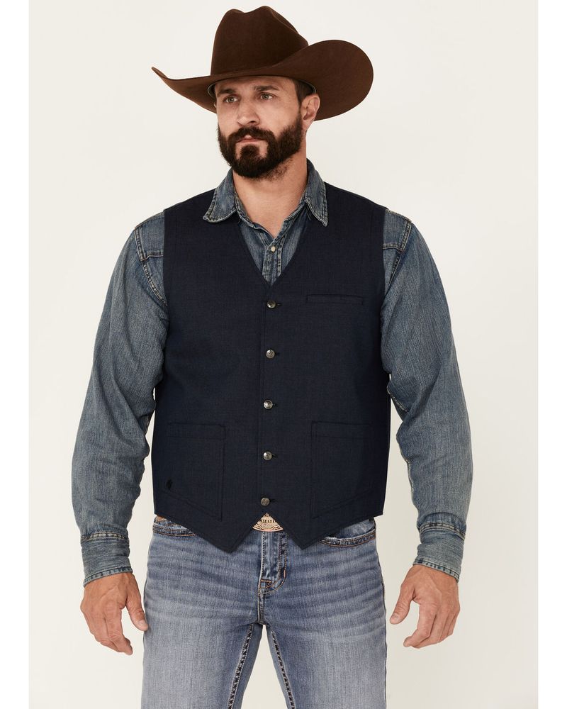 Black Cowboy Vest, Black Western Style Vest