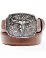 Cody James Men's Longhorn Berry Edge Buckle Belt