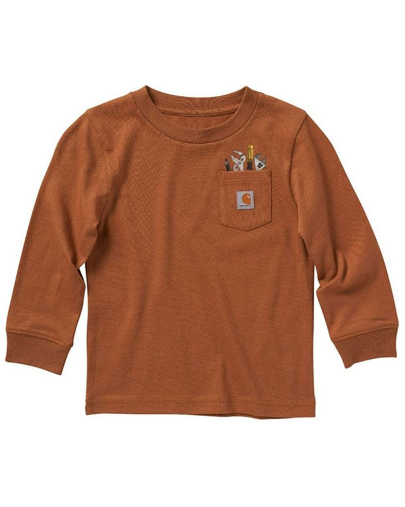 Carhartt Toddler-Boys' Tool Pocket Graphic Long Sleeve T-Shirt