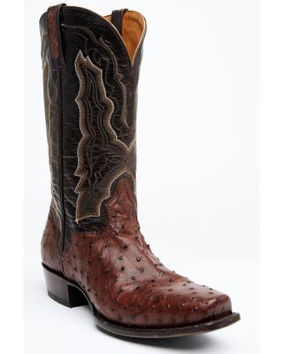 El Dorado Men's Exotic Full-Quill Ostrich Skin Western Boots - Square Toe