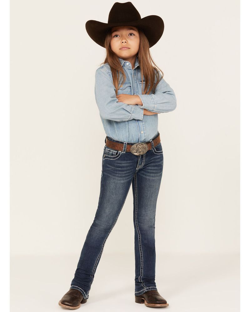 Thereabouts Little & Big Girls Superflex Adjustable Waist Stretch Fabric Bootcut  Jean, Color: Dark Wash - JCPenney