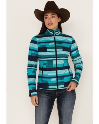 RANK 45 Women's Abstract Striped Softshell Jacket