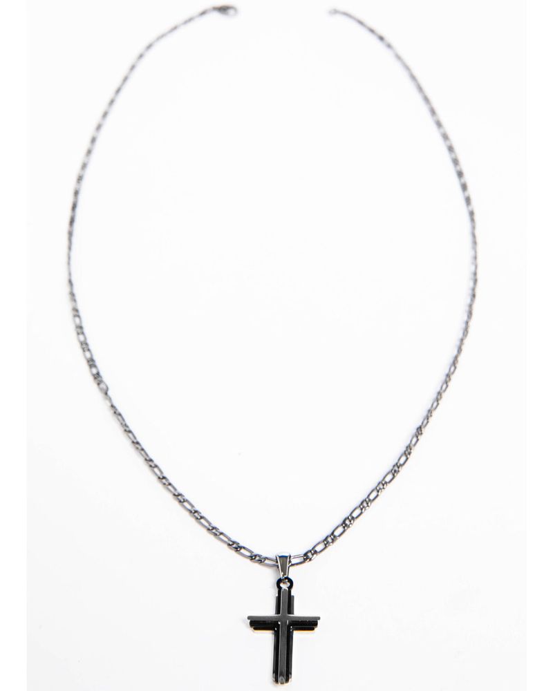 Cody James Men's Cross Gunmetal Necklace
