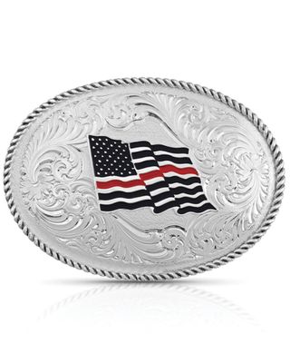 Montana Silversmiths Thin Red Line Flag Buckle