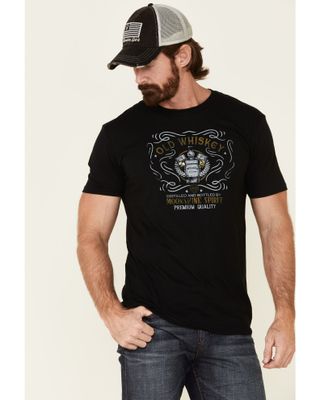 Moonshine Spirit Men's Black Old Whiskey Graphic T-Shirt