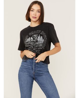 Cleo + Wolf Women's Great Smoky Mountains Graphic Boxy Crop Tee
