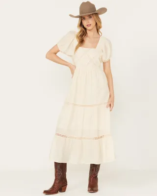 Band of the Free Women's Crochet Trim Front Maxi Dress