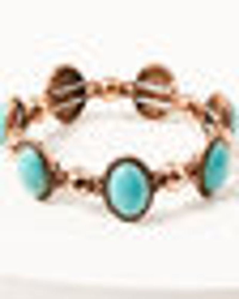 Shyanne Women's 3-piece Copper & Turquoise Longhorn Leather Concho Bracelet Set