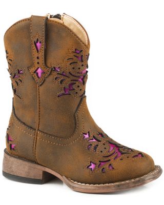 Roper Toddler Girls' Lola Metallic Underlay Western Boots