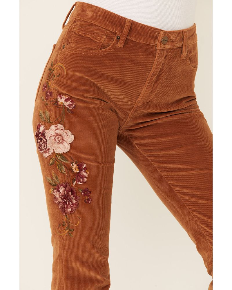 Driftwood Women's Corduroy Embroidered Farrah Flare Leg Jeans