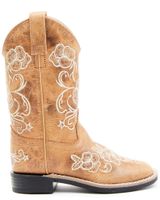 Shyanne Girls' Little Lasy Floral Embroidered Western Boots - Broad Square Toe