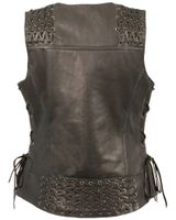 Milwaukee Leather Women's Lightweight Lace To Lace Snap Front Vest - 3X
