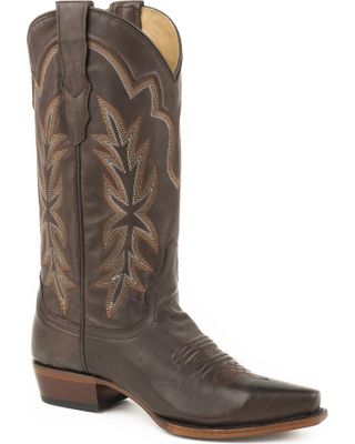 Stetson Women's Dark Brown Casey Leather Boots - Snip Toe