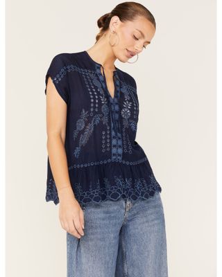 Johnny Was Women's Clemence Eyelet Lace Blouse