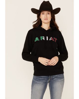 Ariat Women's Black R.E.A.L Mexico Embroidered Logo Pullover Hoodie