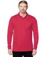 Tri-Mountain Men's Red 2X Vital Pocket Long Sleeve Polo Shirt - Big