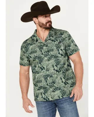 Cinch Men's Camp Tumbleweed Cactus Caution Short Sleeve Button-Down Shirt