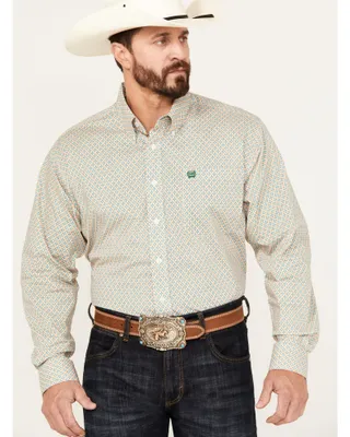 Cinch Men's Geo Print Stretch Long Sleeve Button-Down Western Shirt