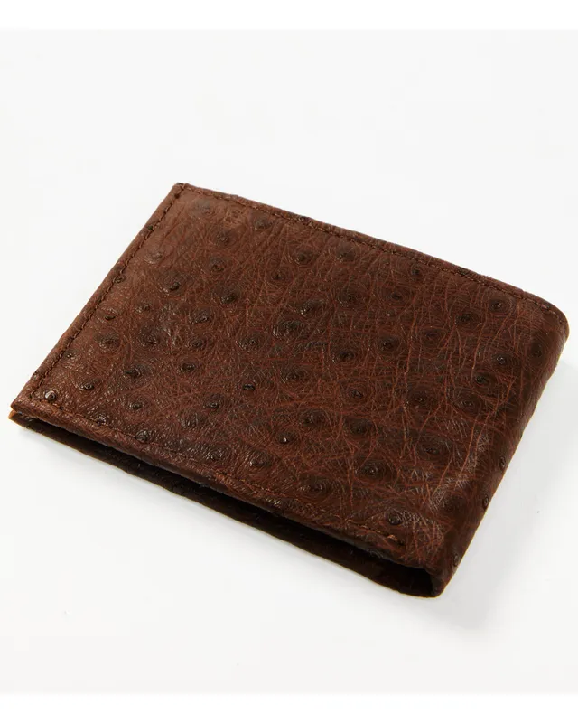 Cody James Men's Brown Exotic Ostrich Leather Bifold Wallet