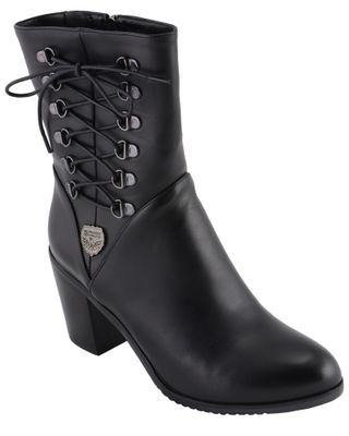Milwaukee Leather Women's Laced Side Riding Boots - Round Toe