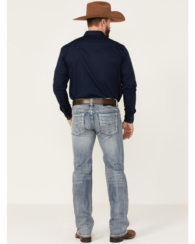 Rock & Roll Denim Men's Vintage Medium Wash Pistol Stretch Regular Straight Jeans