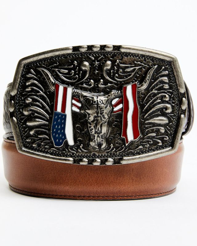 1 1/2 Oval Mexican Flag Buckle Belt - AndWest