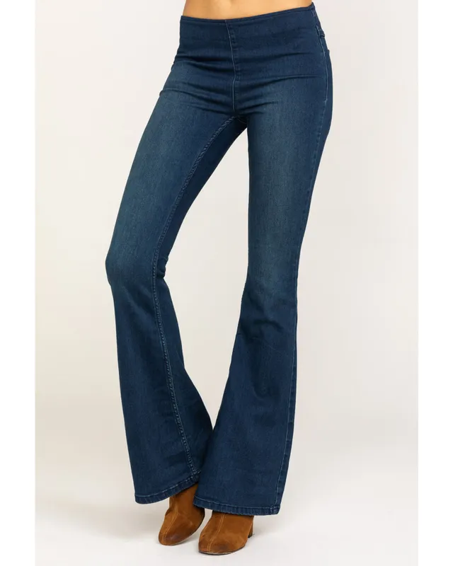 Free People Women's Light Wash High Rise Just Float On Flare Jeans