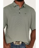 Cinch Men's Arena Flex Lime Micro Stripe Short Sleeve Polo Shirt