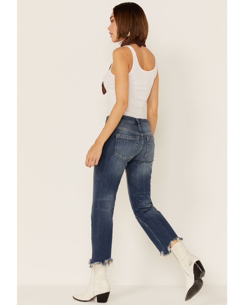Free People Women's Mid Rise Crop Straight Jeans