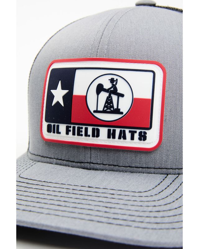 Oil Field Hats Men's Khaki & Brown Texas Flag Star Patch Mesh-Back Ball Cap