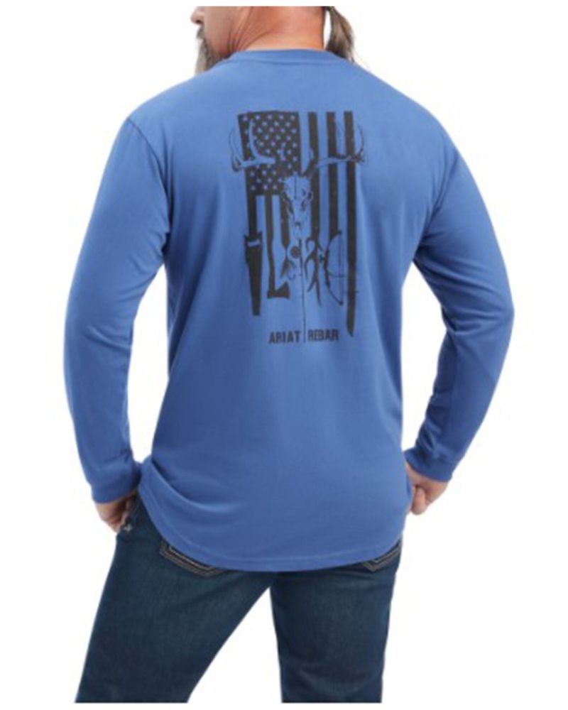 Ariat Men's Rebar Strong Outdoor Flag Long Sleeve Graphic Work T-Shirt