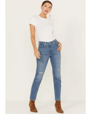 Levi's Women's Medium Wash High Rise 724 Slate Fixer Straight Jeans