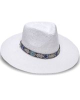 Nikki Beach Women's White Aspen Toyo Straw Rancher Hat