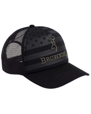 Browning Men's Foam Flag Embroidered Logo Mesh-Back Trucker Cap