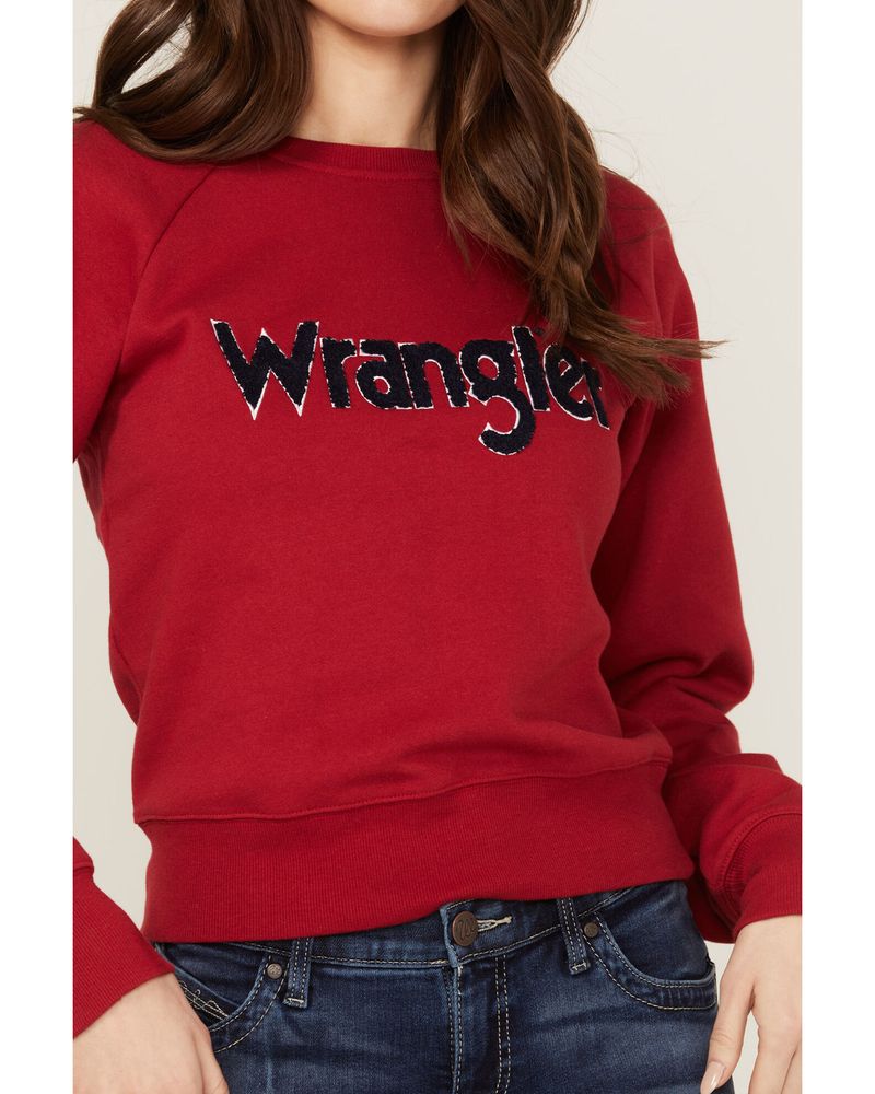 Wrangler Women's Chenille Logo Cropped Sweatshirt
