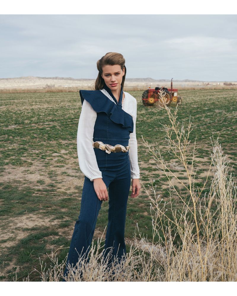 flying tomato denim jumpsuit