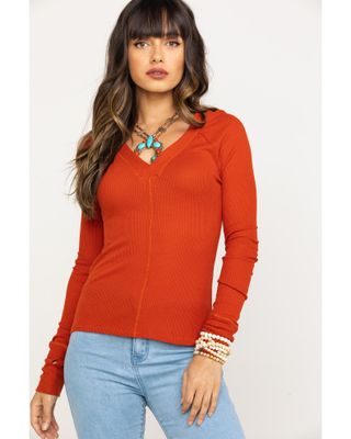 Red Label by Panhandle Women's Waffle Knit Top
