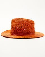 Shyanne Women's Vented Raffia Straw Fedora Hat