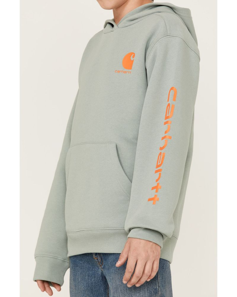 Carhartt Boys' Logo Graphic Long Sleeve Hooded Sweatshirt
