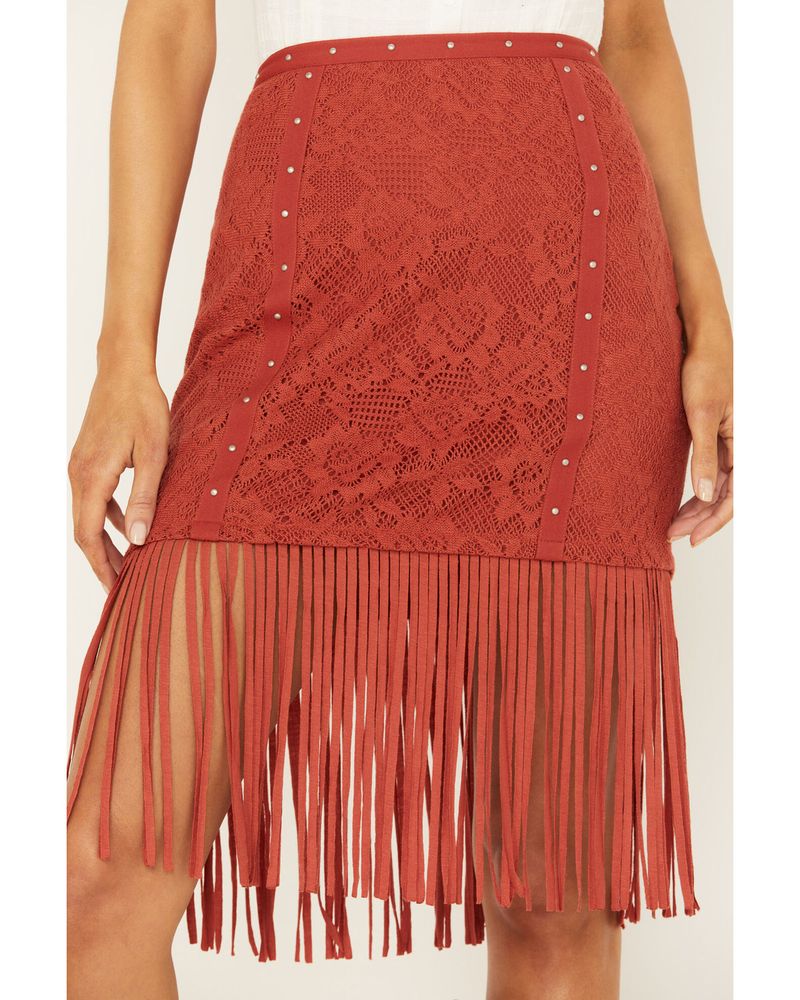 Idyllwind Women's Crochet Lightning Fringe Skirt