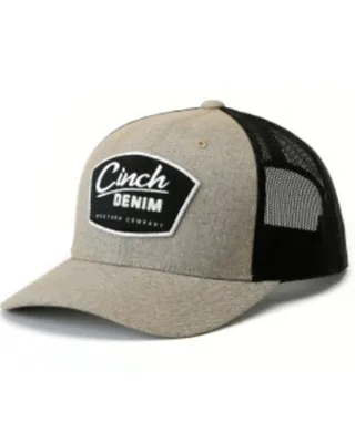 Cinch Men's Beige & Black Logo Patch Trucker Cap