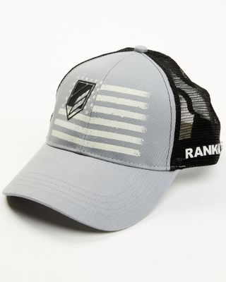 RANK 45 Men's Rubber Logo Flag Patch Mesh-Back Ball Cap