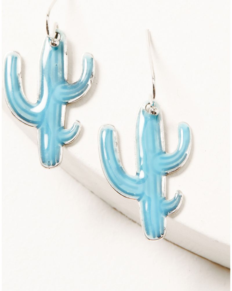 Shyanne Women's 3-Piece Turquoise Cactus Hoop Earrings Set
