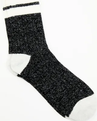 Brother's & Sons Men's Charcoal Rugby Stripe Crew Socks
