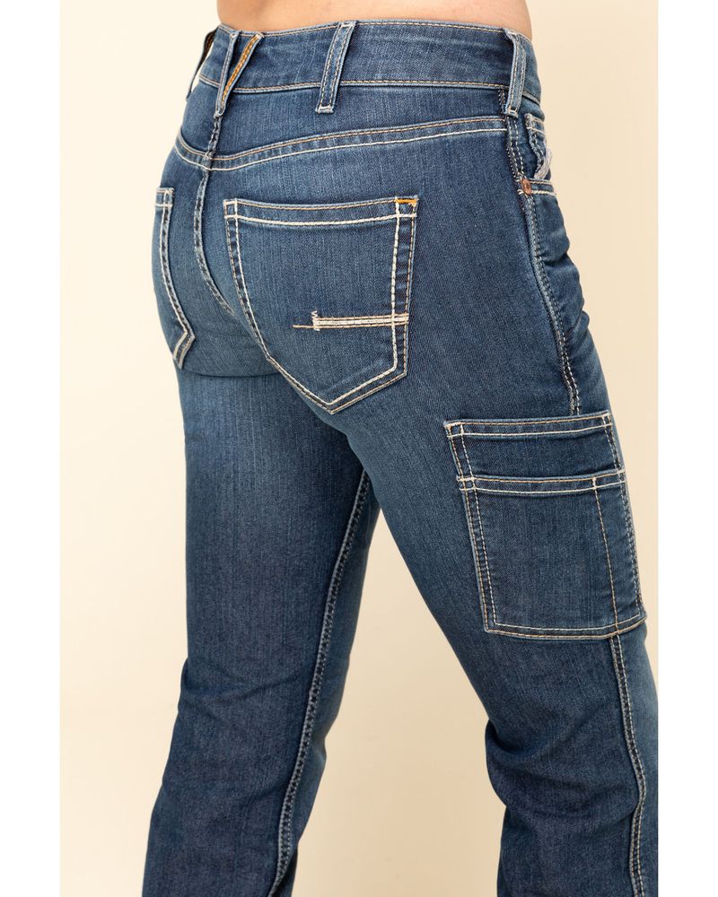Ariat Women's Rebar Mid Rise Durastretch Nightride Riveter Work Straight Jeans