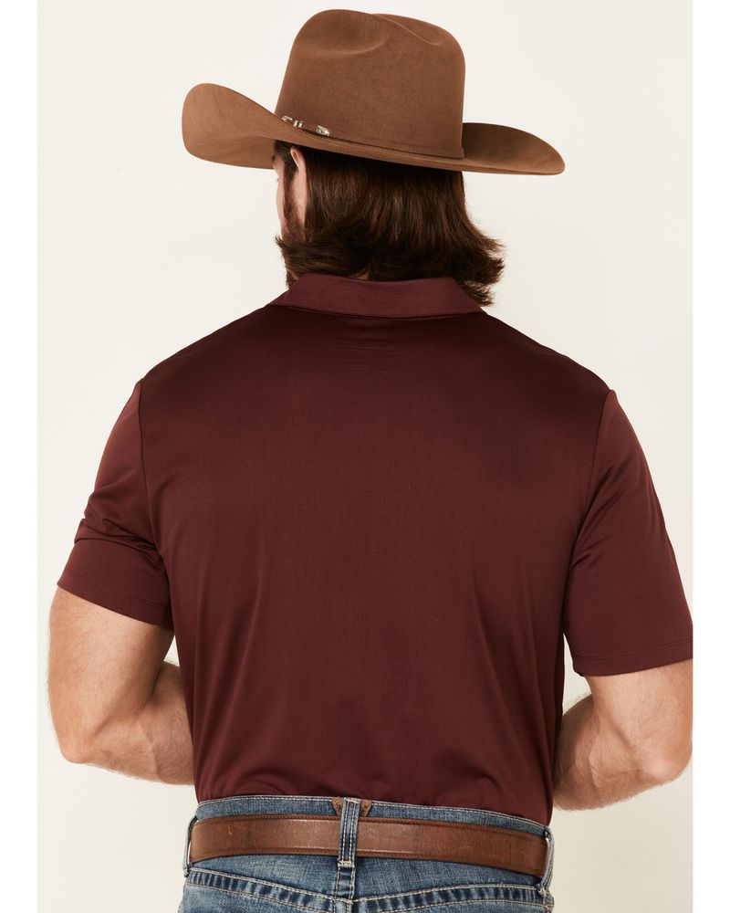 Rock & Roll Denim Men's Solid Maroon Short Sleeve Polo Shirt